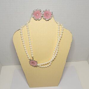 Vintage KJL for Avon "Perfect Pansy" collection Faux Pearl Set